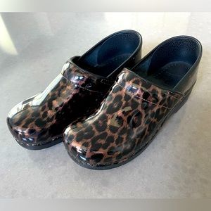 Leopard Print Patent Leather Dansko Clog